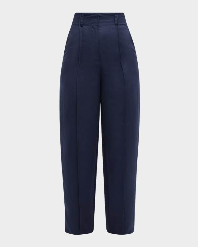 Lielle High-Rise Tapered Pintuck Pants